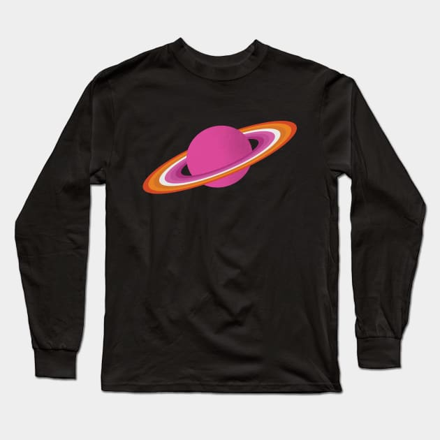 Lesbian Pride Planet Long Sleeve T-Shirt by lavenderhearts